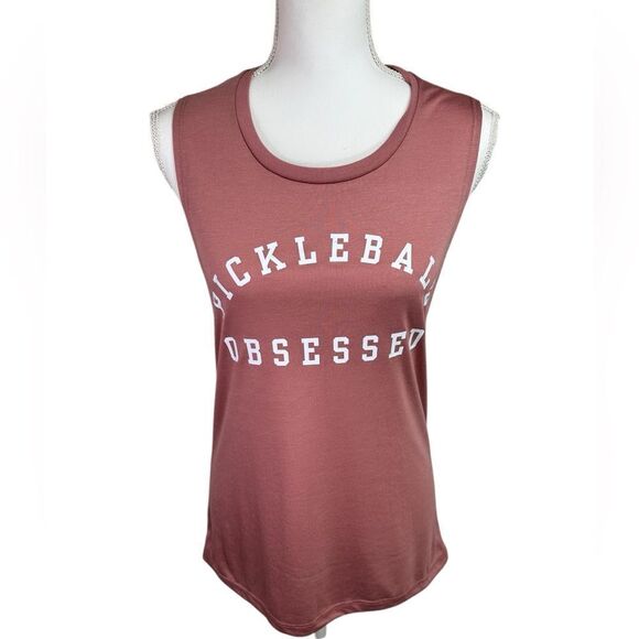 Pickleball Chicks Pickleball Obsessed Women's Tank Top Pink Size M - Picture 1 of 7